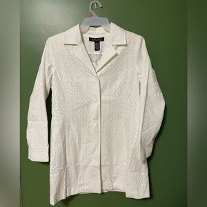 DIALOGUE NWT White Eyelet Jacket QVC